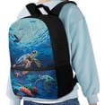 thumbnail image 3 of Uorisanigo Blue Turtle 17 inch Kids Backpack for School Lightweight Durable Casual Daypack Preschool Elementary Kindergarten BookBag for School, Camps and Travel, 3 of 6
