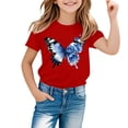 thumbnail image 2 of CPNG Children's Girls and Boys T Shirt Trendy Butterfly Print Loose Fit Tees Summer Casual Crew Neck Short Sleeve T-Shirt, 2 of 8