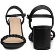 thumbnail image 3 of BLISSFUL STEP Women's Slingback Buckle Woven Block Heels Sandals, 3 of 6