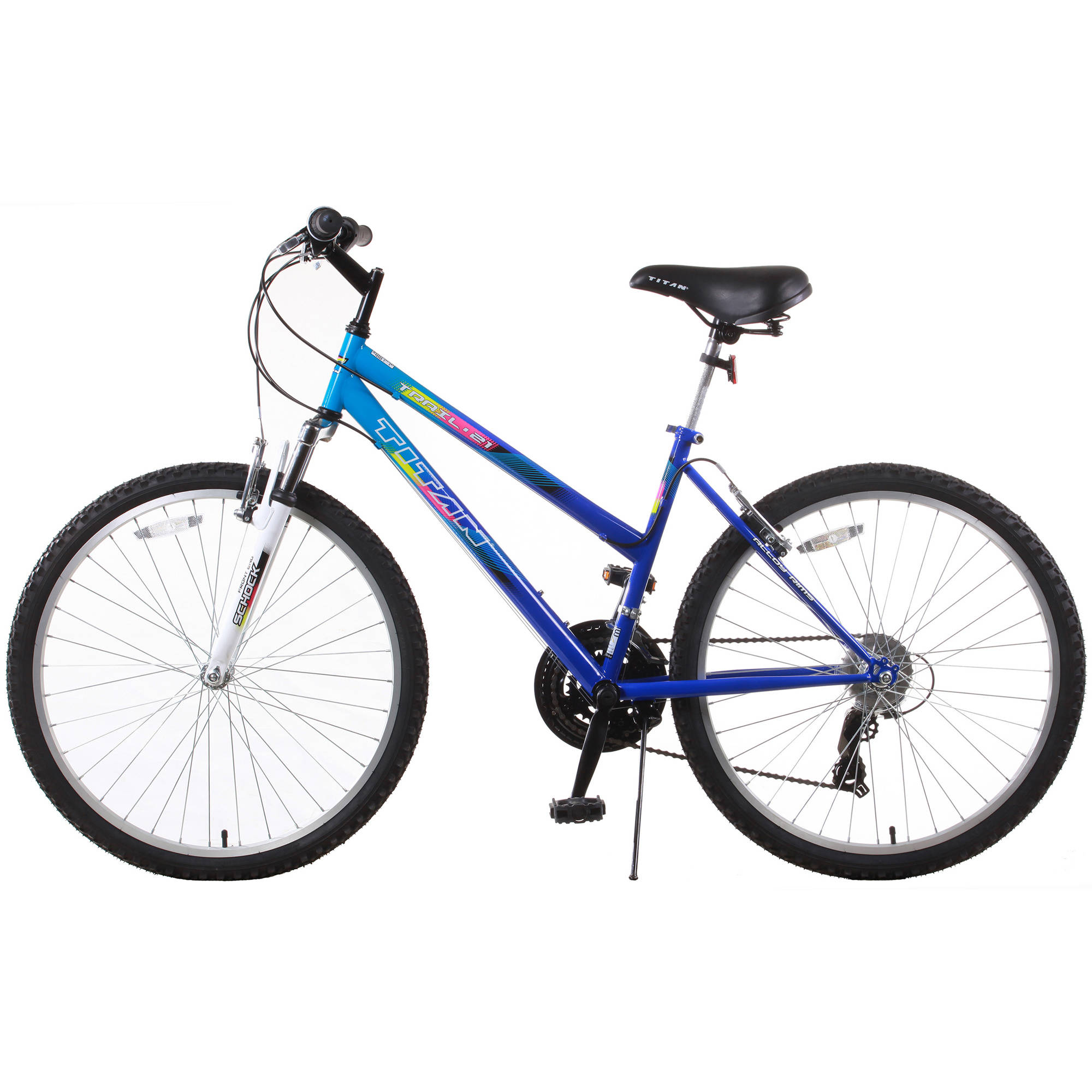 TITAN Trail 21-Speed Suspension Women's Mountain Bike with Front Shock, Blue - image 3 of 12