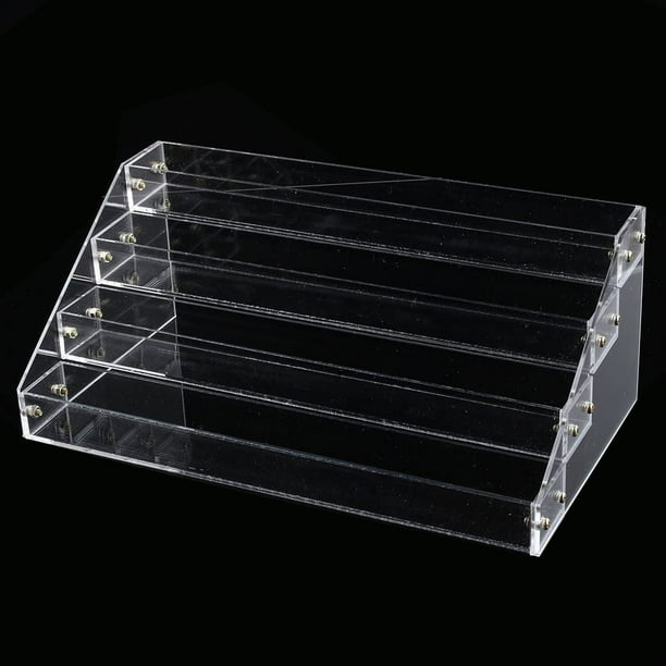 Caja de exhibición de esmalte de uñas acrílico, soporte de barniz de esmalte de uñas acrílico de 4 niveles para hacer cosméticos, soporte de esmalte de uñas, durabilidad probada en el tiempo