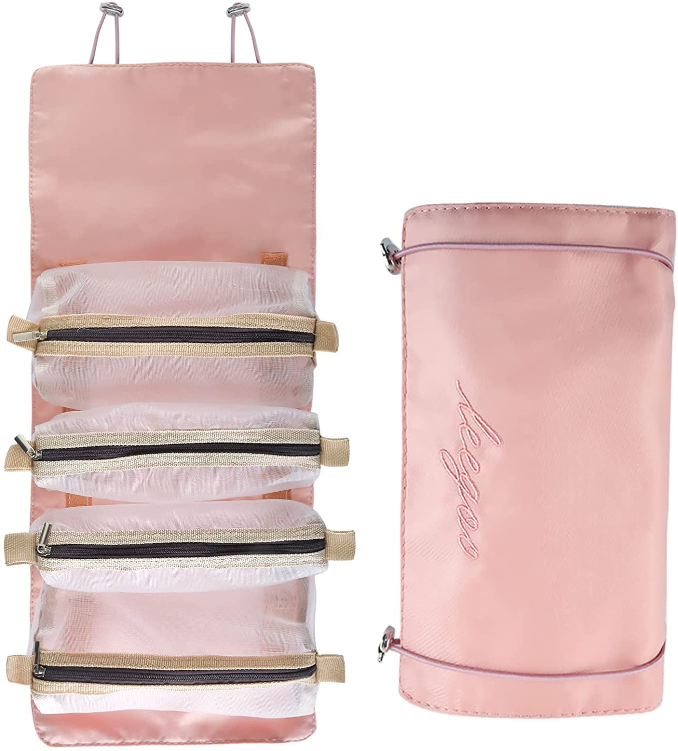 Veballensty Hanging RollUp Makeup Bag Toiletry Bag Travel Organizer