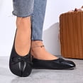 thumbnail image 4 of Rokment Bow Tabi Ballet Flats Shoes for Women Wide Width Split Round Toe Low Heels Comfortable Slip on Dress Loafers Business Office Work Casual Footwear Black Size 9, 4 of 6