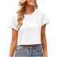 thumbnail image 3 of Blusa corta con estampado de manga corta y cuello redondo informal cómoda a la moda para mujer OAVQHLG3B Store lin121212, 3 of 3