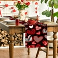 thumbnail image 4 of Valentines Day Decor Table Runner, 70.8" x 11.8" Red Love Hearts Dahlia Floral Valentine Table Runner, for Wedding Party, Valentines Decorations, Home Kitchen Dining Room Decor, 4 of 6