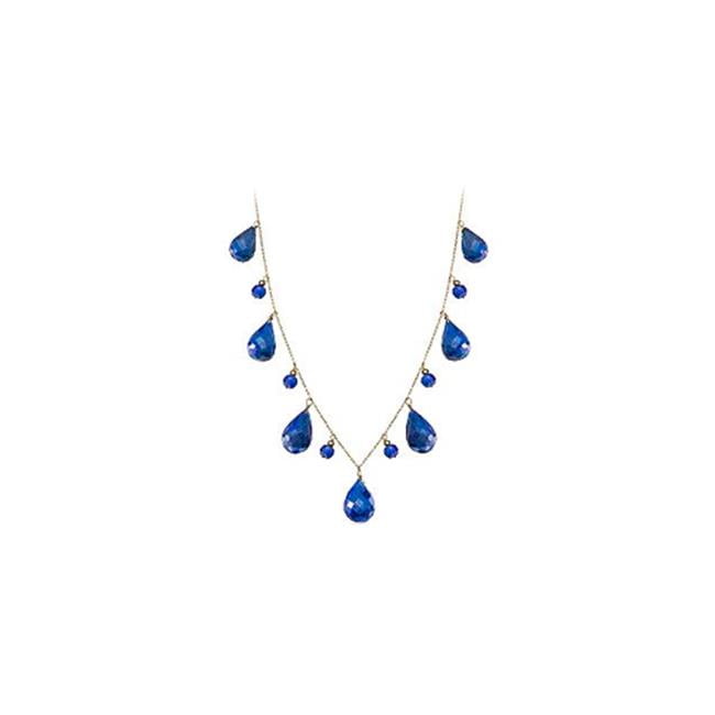 gemstone necklace briolette teardrop blue sapphire gems layer sterling silver gemstone necklace briolette teardrop blue sapphire gems layer sterling silver