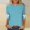 Tops-59Light Blue, variant on LEKWK 3/4 Length Sleeve Womens Tops Slim Fit Crew Neck 3/4 Sleeve Tops Regular Fit Dual Bow Knot Casual Tops Sweet Ribbon Sleeve Detail Work office Outfits