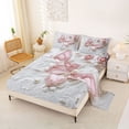 thumbnail image 2 of Erosebridal Sequin Print Butterfly Queen Sheet Sets,Pink White Bed Set For Girls Kids 4-Piece, 2 of 6