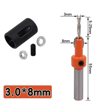 

Woodworking Round Shank Countersink Drill Bit Stopper Self Tapping Screw Taper