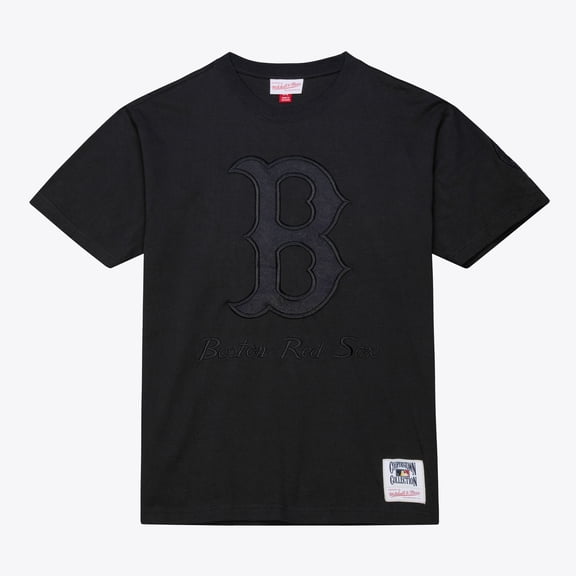 Men Mitchell & Ness Black Boston Red Sox Cooperstown Collection Phantom T-Shirt