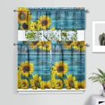 thumbnail image 2 of Vintage Rustic Bloom Curtains 36 Inch - 3 Panel Country Bohemian Set with Wildflowers, Rod Pocket Kitchen, 2 of 6