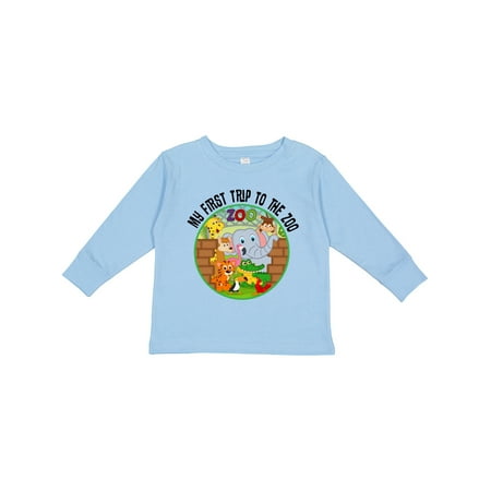 

Inktastic First Trip to the Zoo Boys or Girls Long Sleeve Toddler T-Shirt