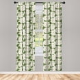 thumbnail image 4 of Ambesonne Vintage Asian Window Curtains, Chrysanthemum Japan, Each 28" W x 84" L, Green Ivory, 4 of 4