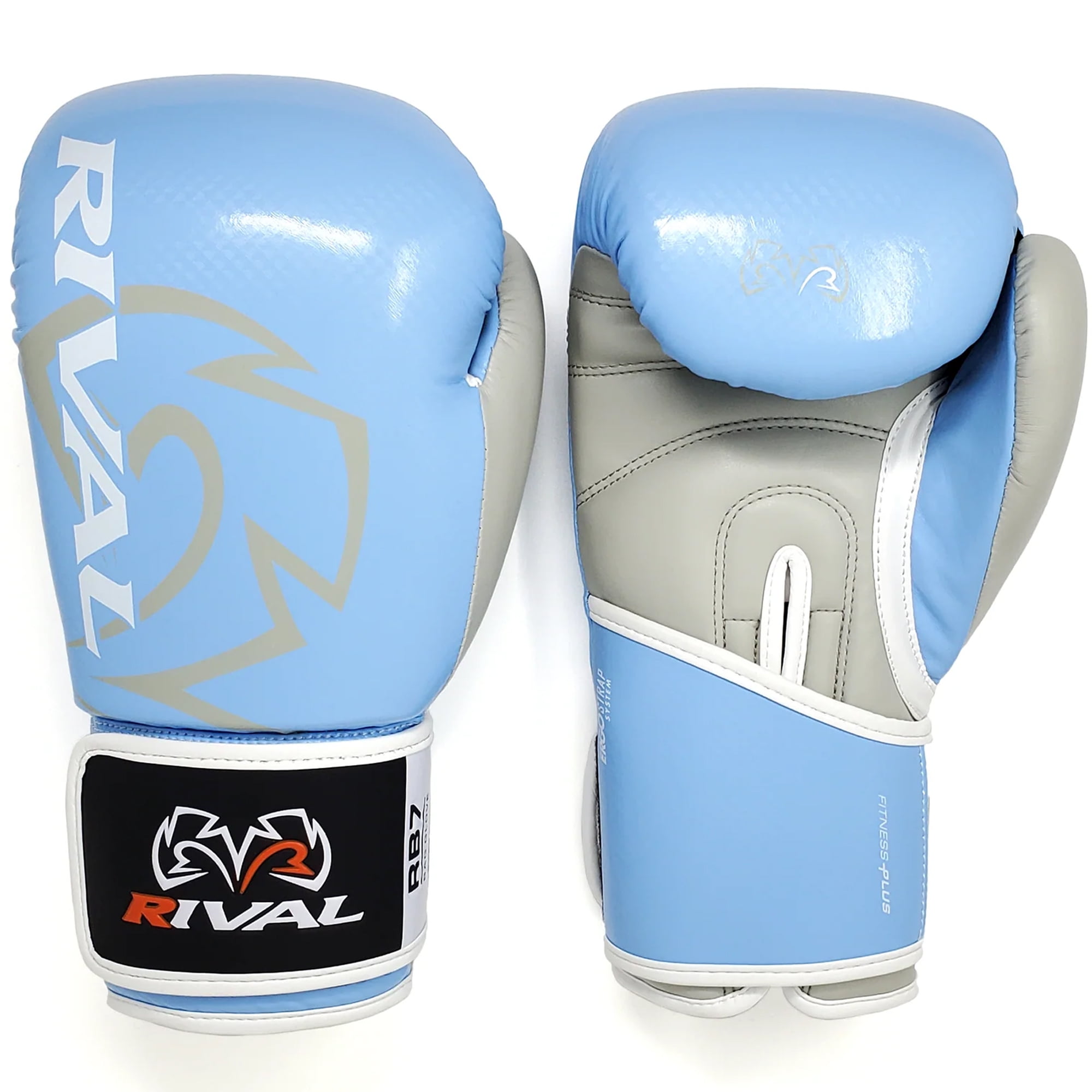 RIVAL Boxing RB7 Fitness Plus Hook and Loop Bag Gloves - XS - Blue/Gray