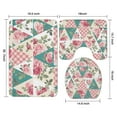 thumbnail image 3 of Pioneer Flower Floral Print Pattern Bathroom Rugs Sets 3 Piece,Toilet Cover Set,Absorbent Non Slip Bathroom Mats Sets with U-Shaped Contour Rug Toilet Rug Set, 3 of 5