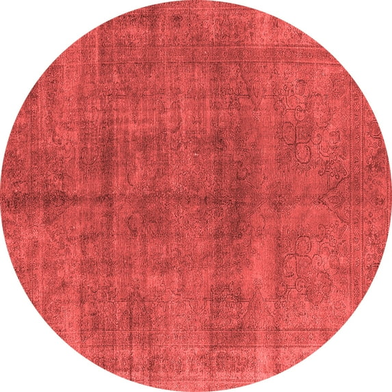 Ahgly Company Indoor Round Oriental Red Industrial Area Rugs, 5' Round