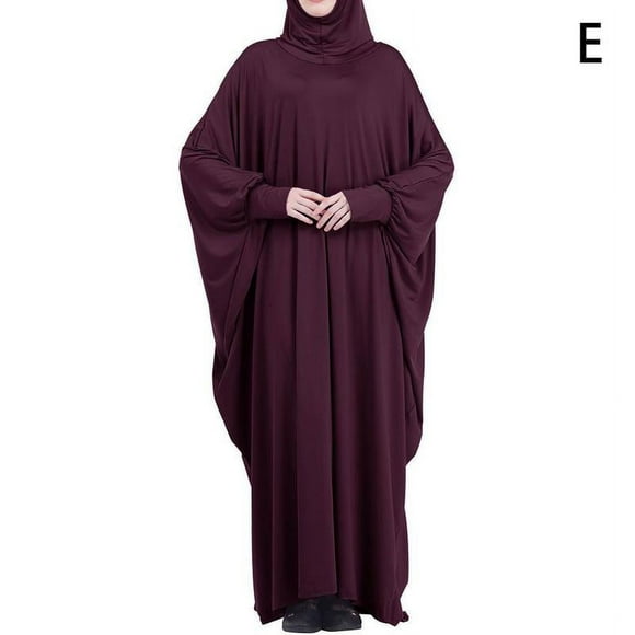 Ramadan Muslim One Piece Prayer Dress Garment Women Hooded Full · Abaya Q1H5