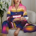 thumbnail image 6 of Kdxio Neon Cassette Tape Women's Pajama Sets Long Sleeve Button Down Sleepwear Nightwear Soft Pjs Lounge Sets-Large, 6 of 7