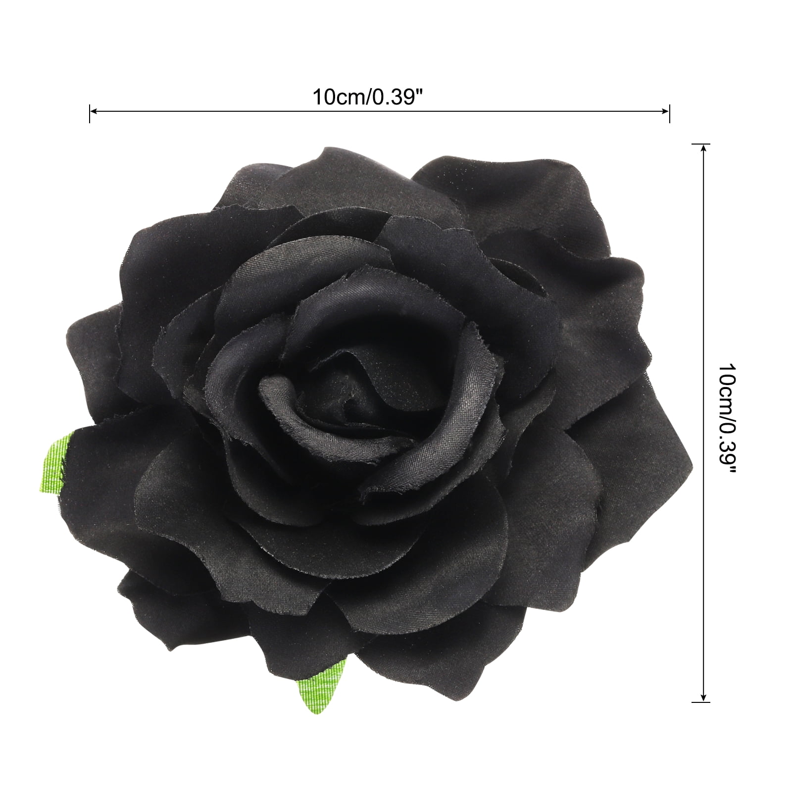 30 Pcs Rose Flower Hair Clips 4 Inch Flower Hair Pins for Women Hair Accessories Black