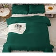 thumbnail image 6 of DNG Creations 1 Piece Vintage Ruffle Pattern Comforter Set Premium Ultra Soft 550 GSM All Season ( Full/Queen Size ) 100% Egyptian Cotton Solid Teal Green Colour, 6 of 8