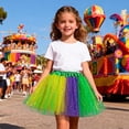 thumbnail image 2 of Byoo Toddler Girl Glitter Tulle Tutu Skirt Block Color Elastic High Waist Skirts Elegant Soft Daily Skirt for Kids, 2 of 7