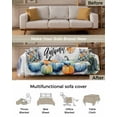 thumbnail image 3 of Thanksgiving Fall Pumpkins Sofa Covers for 3 Cushion Couch,Washable Sectional & L Shape Couch Covers for Dog/Cat/Kid,Gradient Flower Botanical Leaf Non Slip Sofa Slipcover Tassel Futon Cover 71x150, 3 of 8