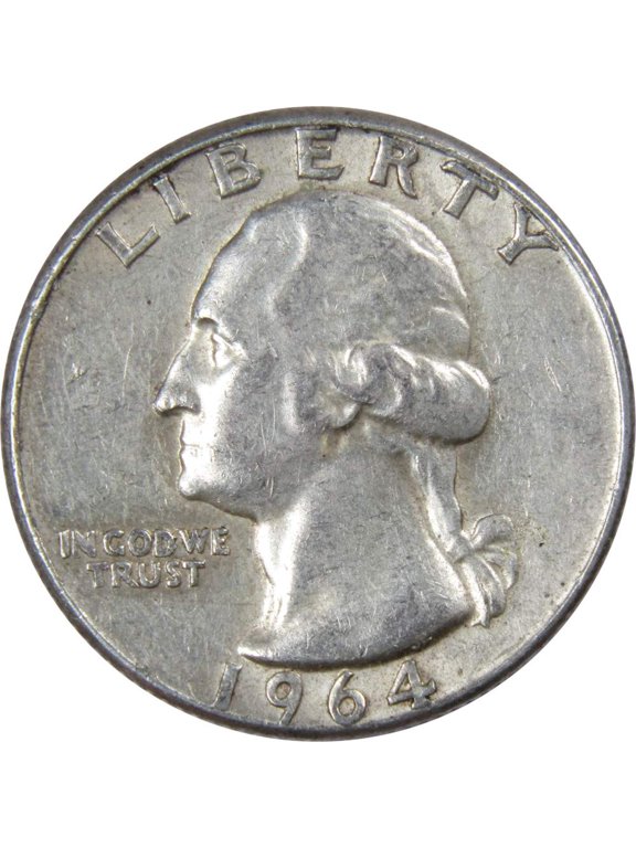 Collectible 1964 Washington Silver Quarter Circulated 25c Coin Collectible