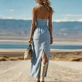 thumbnail image 7 of YueHuiYing Women's Retro Bohemian-Style Tencel and Linen Sleeveless Dress with Asymmetrical Lace Hem, 7 of 7