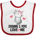 thumbnail image 3 of Inktastic Grammy and Pops Granddaughter Cat Girls Baby Bib, 3 of 4