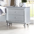 thumbnail image 4 of 5pc Luxury Silver Queen Size Storage LED Headboard Bed Dresser Mirror Nightstand Bedroom Furniture, 4 of 4