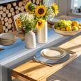thumbnail image 4 of Blue Gray Round 13 Inch Placemats Set of 4, Vintage Farmhouse Gradient Wooden Grain Art HeatResistant Non Slip Place Mats for Dining Table, Wipeable Braided Kitchen Table Mats for Housewarming, 4 of 9