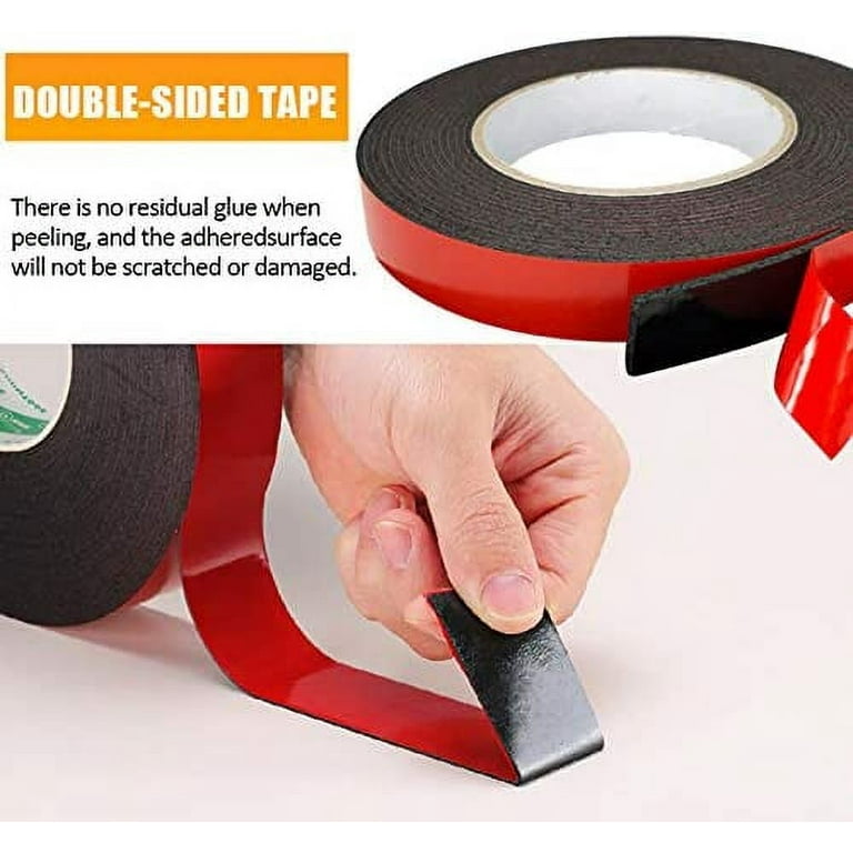 PE Foam Double-Sided Adhesive Tape -Outdoor and Indoor Super Strong Foam Tape for Automotive MountingDecorative and TrimCar Trim TapePhoto Frame (Wide