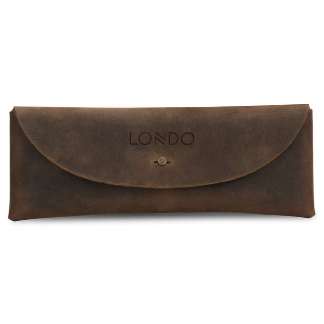 Londo Étui à Pression en Cuir Véritable Rétro pour Stylo et Crayon (Menthe)