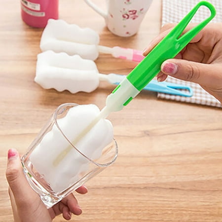 

YFVVCZC Kitchen Supplies Home Useful Tools Adjustable Length Sponge Cup Washing Brush Milk Bottle Brush Cup Cleaning Brush