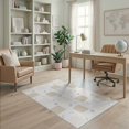 thumbnail image 2 of ODIKA 4'x6' Ivory Beige Modern Geometric Design Washable Area Rug Contemporary Handwoven Wool with Abstract Shapes for Bedroom, Reading Nook, Pet Friendly & Non-Shedding, 2 of 7