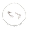 thumbnail image 5 of Efulgenz Women's Party Jewelry CZ Tennis Necklace Set Cubic Zirconia Choker Necklace and Linear Dangle Earrings Wedding Crystal Bridal Necklace Set, 5 of 6