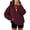 Wine -AA01, variant on Nestiefly Women's Drawstring Long Sleeve Sweatshirts Zip Up Cute Oversized Fleece Hoodies with Pockets Royal Blue 2XL