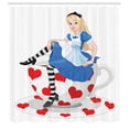 thumbnail image 2 of Ambesonne Colorful Shower Curtain, Alice with Cup, 69"Wx75"L, Multicolor, 2 of 4