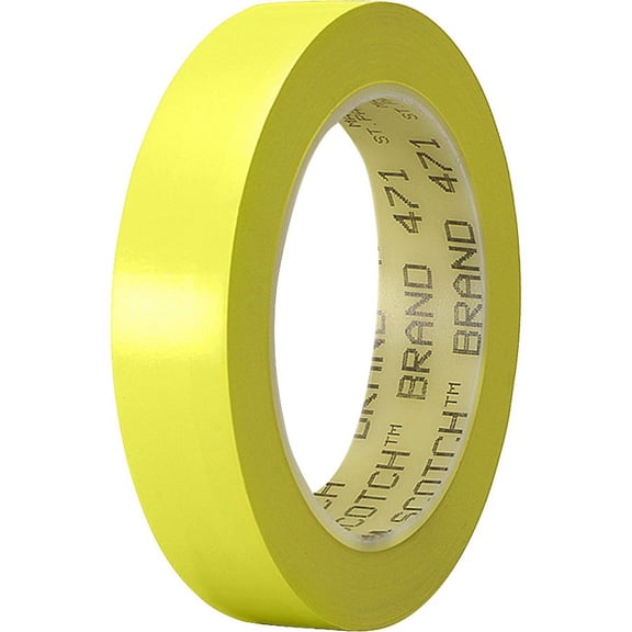 3M Marking Tape - 36 yd Length x 1" Width - 3" Core - Vinyl - 1 / Roll - Yellow | Bundle of 5