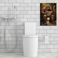 thumbnail image 5 of AVOI Vintage Gorilla Bathroom Sitting On The Toilet Reading Newspaper Animal Decor Picture Farmhouse Humor Style Painting of Poster Print for Bathroom Toilet Home Decoration Unframe: 16x16in, 5 of 5