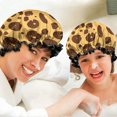 thumbnail image 6 of Shower Caps,Yellow and Brown Of Leopard Print Waterproof Shower Cap for Women 4 Pieces,Double Reusable Hair Cover for Shower PEVA Elastic Stretch Hem, 6 of 7