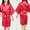 Wine, variant on Letdown for Wedding Birthday Party Spa Short Silky Robes Christmas Party Satin Robes Sleepwear Bathrobe Loungewear 5-14Y
