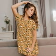 thumbnail image 3 of Naloa Cute Autumn With Gnomes Print Women Nightgowns,Womens Loungewear,Short Sleeve Sleepwear,Comfy Ladies Nightdress, 3 of 6