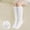 White, variant on Toddler Girls Lace Knee High Socks Fall 2026 Fashion Cute Bow Decor Solid Color Lightweight Comfortable Fishnet Stockings School Socks Pink 3-10 Years