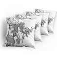thumbnail image 5 of Ambesonne Dragon Throw Pillow Cover 4 Pack, Chinese Creature, 24", Black White, 5 of 7
