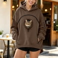 thumbnail image 5 of vigerkar Pet Carrier Hoodie with Dog Pouch, Cat Carrying Pocket Sweatshirt, Zippered Front Carrier for Small Dogs & Cats, Side Pocket (Coffee, L), 5 of 9