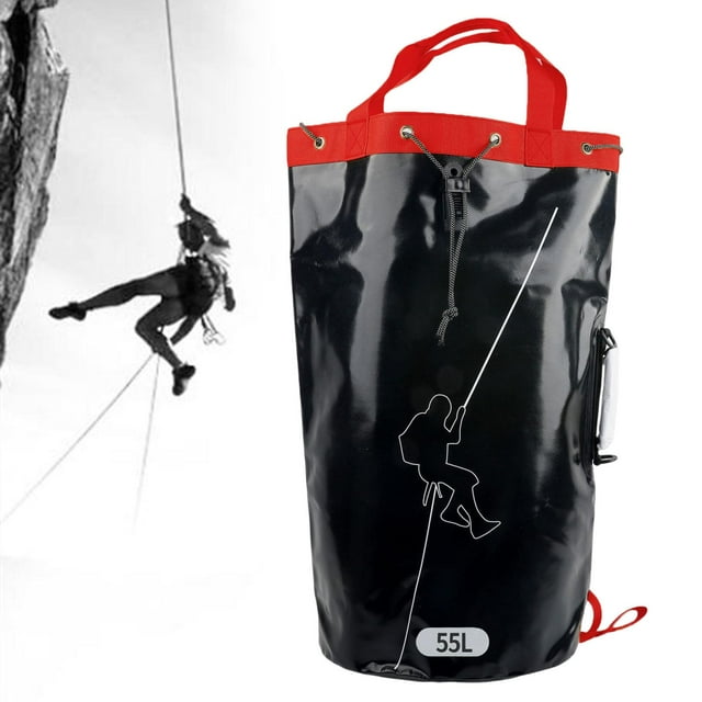 Bolsa de engranaje de cuerda de trepadora PVC Drawling Buckle Cierre de la cuerda de escalada Mochila Arborista Bolsa de equipo para montañismo para 55L
