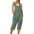 thumbnail image 1 of AherBiu Women's Eyelet Wide Strap Jumpsuit, Beach Wear, Large, 1 of 5