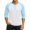 thumbnail image 3 of JGNGSHN Henley Shirts for Men Raglan 3/4 Sleeve Baseball T-Shirts Casual Button Tee Shirt Contrast Basic Jerseys Tops, 3 of 8