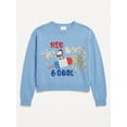 thumbnail image 4 of Peanuts Juniors' Snoopy Long Sleeve Red White & Cool Americana Sweater, Sizes S-XL, 4 of 5